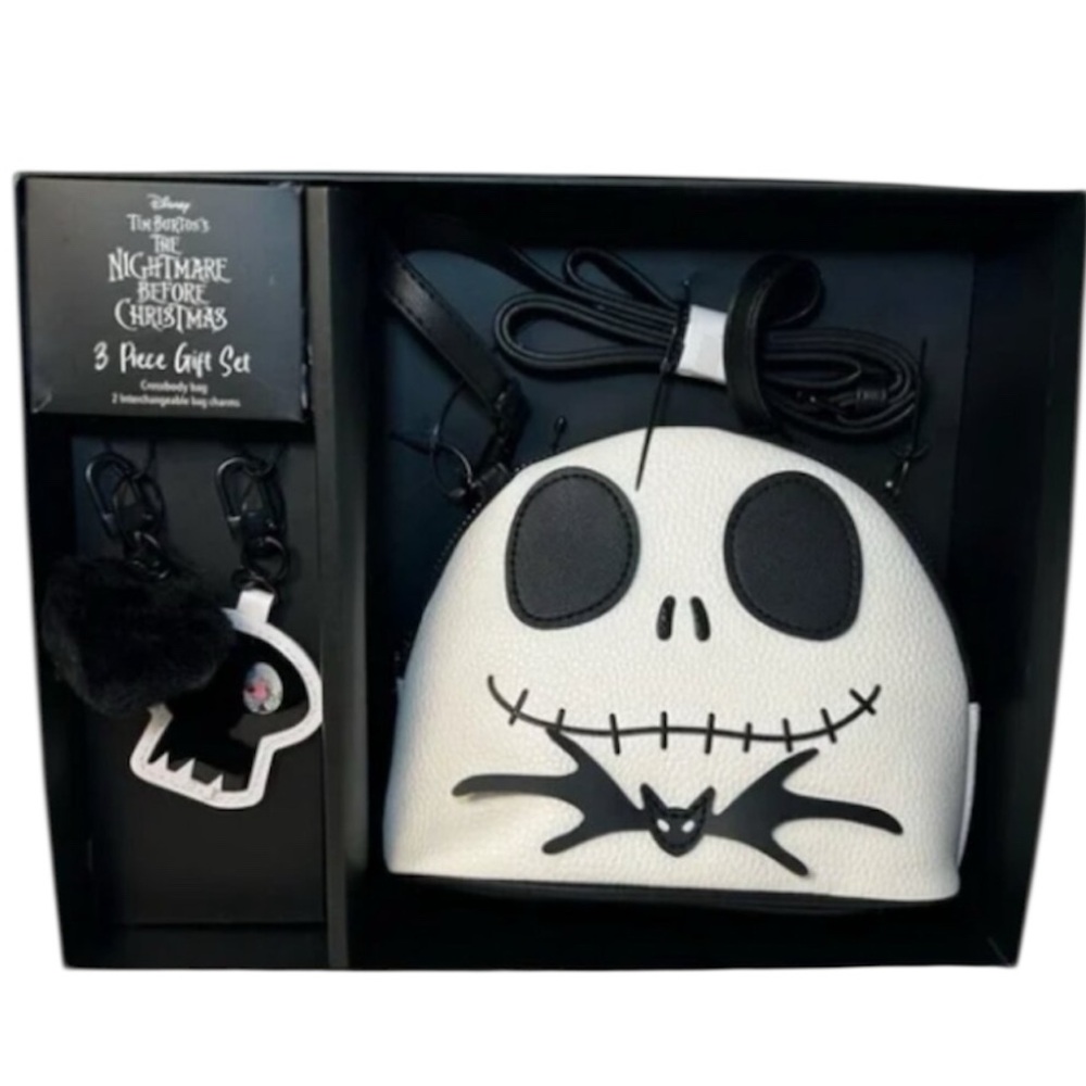 Disney Nightmare Before Christmas 3 Piece Set Mini Crossbody & 2 Bag Charms NWT